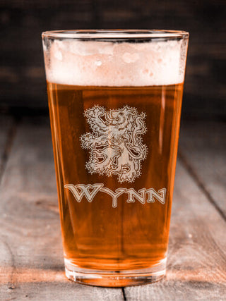 Scottish Lion : Pint Glasses - Engraved