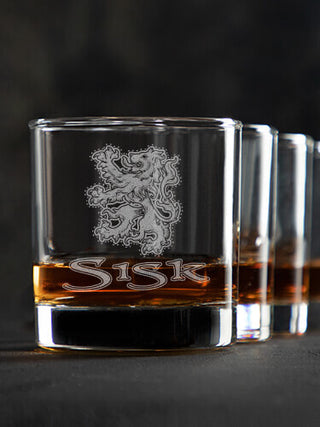 Scottish Lion : Rocks Glasses - Engraved