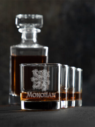 Scottish Lion : Decanter Rocks Glass Gift Sets - Engraved