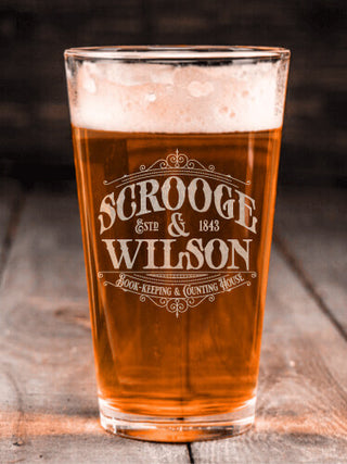 Scrooge : Pint Glasses - Engraved