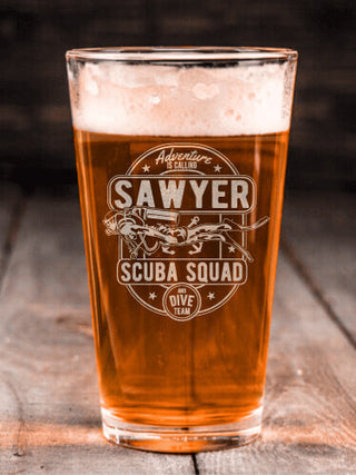 Scuba : Pint Glasses - Engraved