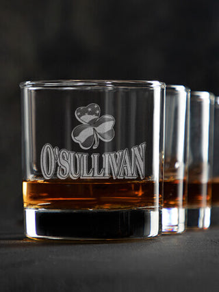 Shamrock Flag : Rocks Glasses - Engraved