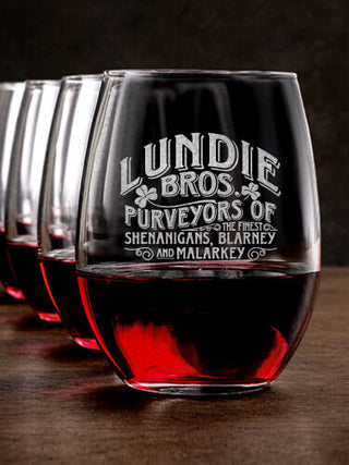 Shenanigans : Stemless Wine Glasses - Engraved