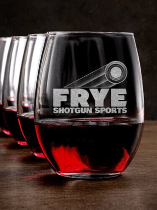 Shotgun Sports : Stemless Wine Glasses - Engraved
