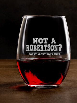 Sorry About Your Luck : Stemless Wine Glasses - Engraved