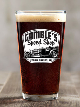 Speed Shop : Pint Glasses - Color Printed