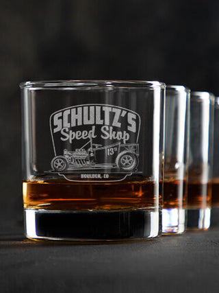 Speed Shop : Rocks Glasses - Engraved
