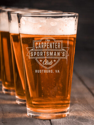 Sportsman's Club : Pint Glasses - Engraved