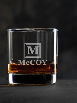 Square Monogram : Rocks Glasses - Engraved