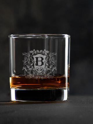 Stag Coat Of Arms : Rocks Glasses - Engraved