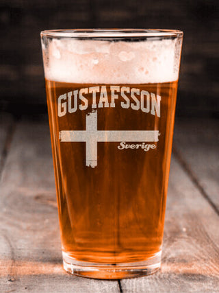 Sweden : Pint Glasses - Engraved