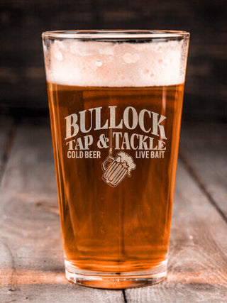 Tap and Tackle : Pint Glasses - Engraved