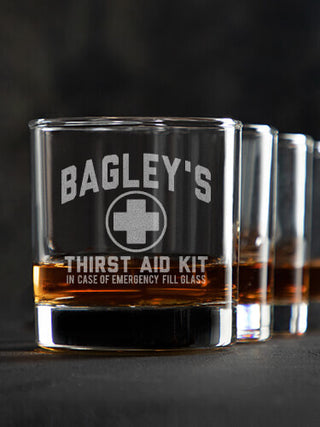 Thirst Aid Kit : Rocks Glasses - Engraved