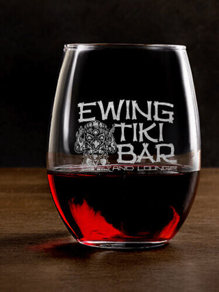 Tiki Bar : Stemless Wine Glasses - Engraved
