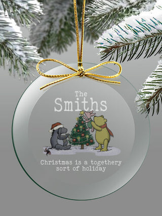 Togethery Holiday : 4 Inch Round Glass Ornament