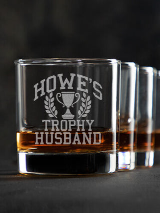 Trophy Husband : Rocks Glasses - Engraved