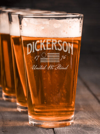 United We Stand : Pint Glasses - Engraved