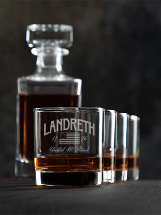 United We Stand : Decanter Rocks Glass Gift Sets - Engraved