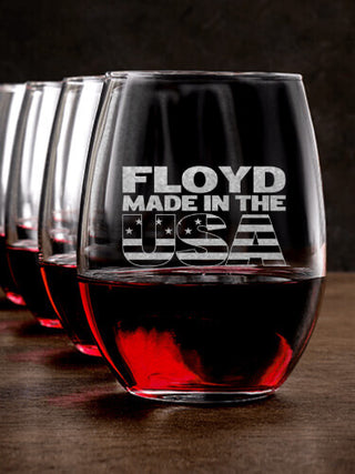 USA Family : Stemless Wine Glasses - Engraved