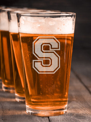 Varsity Letter : Pint Glasses - Engraved