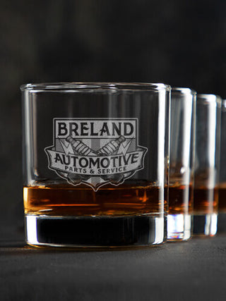 Vintage Automotive : Rocks Glasses - Engraved