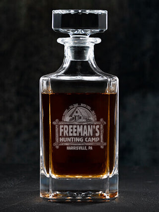 Vintage Hunting Camp : Whiskey Decanter - Engraved