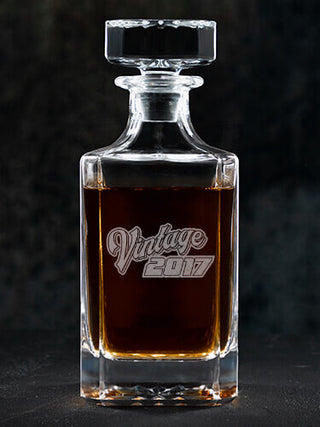 Vintage : Whiskey Decanter - Engraved