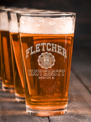 Vintage University : Pint Glasses - Engraved