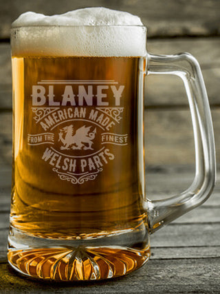 Welsh Parts : Beer Mugs - Engraved