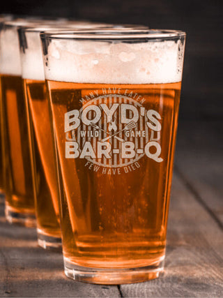 Wild Game Few Have Died BBQ : Pint Glasses - Engraved