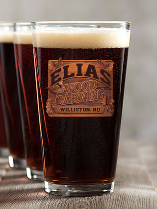 Wood Carving : Pint Glasses - Color Printed