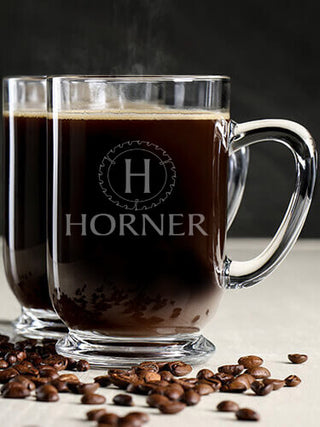 Woodworking Monogram : Coffee Mugs - Engraved