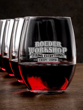 Workshop : Stemless Wine Glasses - Engraved