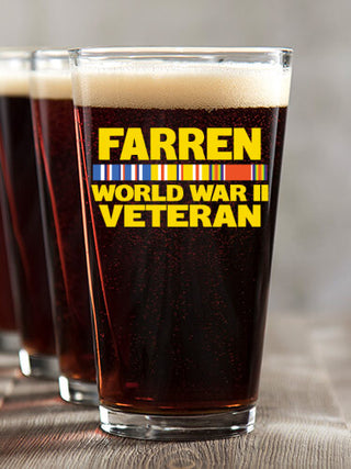 WW2 Pacific Veteran : Pint Glasses - Color Printed