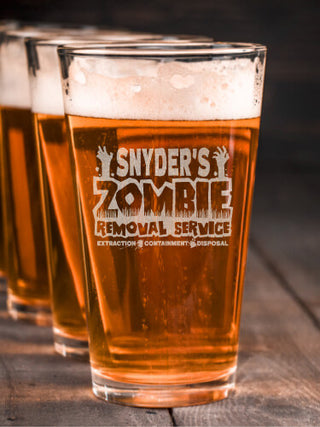 Zombie Removal Service : Pint Glasses - Engraved