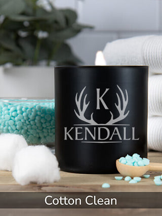 Antler Monogram : 11oz. Engraved Scented Candles