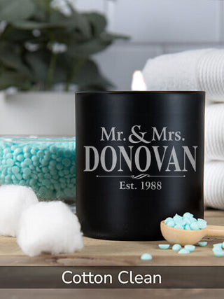 Mr and Mrs : 11oz. Engraved Scented Candles