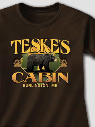Bear Cabin : Adult Ladies Fitted T-Shirt