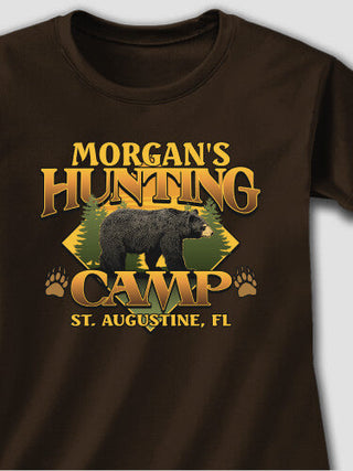 Bear Hunting Camp : Adult Ladies Fitted T-Shirt