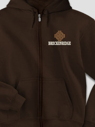 Celtic Stone Cross : Embroidered Zip Hoodies