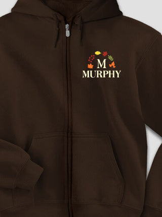 Fall Monogram : Embroidered Zip Hoodies