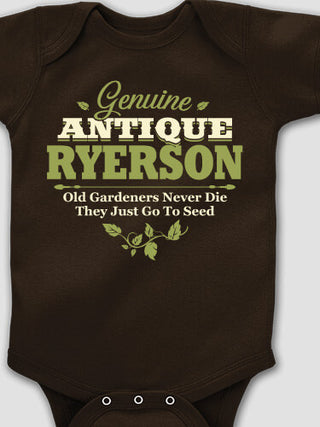 Genuine Antique Gardener : Printed Baby Bodysuits