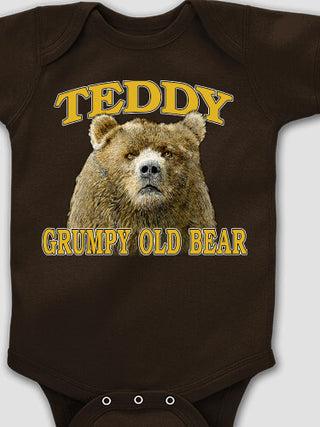 Grumpy Old Bear : Printed Baby Bodysuits