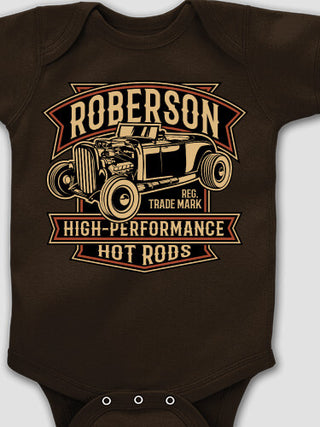 High-Performance Hot Rods : Printed Baby Bodysuits