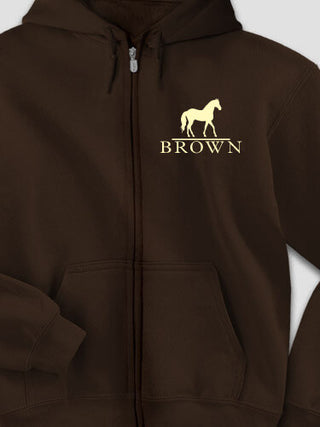 Horse : Embroidered Zip Hoodies