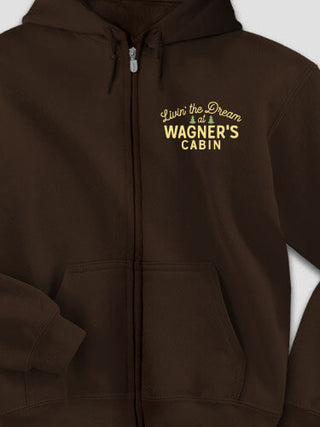 Livin' The Dream Cabin : Embroidered Zip Hoodies