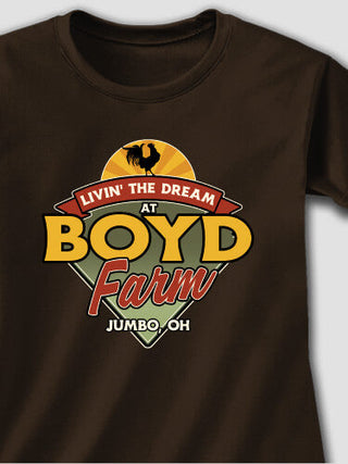 Livin' The Dream Farm : Adult Ladies Fitted T-Shirt