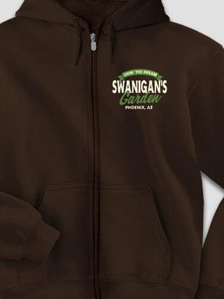 Livin' The Dream Garden : Embroidered Zip Hoodies