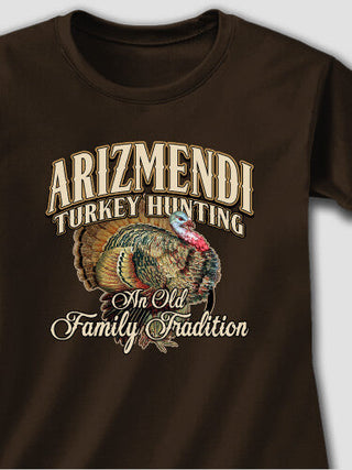 Turkey Hunting Family Tradition : Adult Ladies Fitted T-Shirt