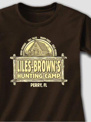 Vintage Hunting Camp : Adult Ladies Fitted T-Shirt